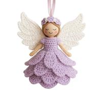 Kit Fai Da Te For Decorazioni A Forma Di Angelo All'uncinetto, Decorazioni For L'albero Di Natale, Crea Le Tue Decorazioni Da Appendere For Principianti, Decorazioni For Feste In Casa(Purple)