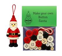 Kit fai da te for decorazioni natalizie a forma di pupazzo di neve con bottoni, decorazioni natalizie da appendere tutto in uno assemblate a mano, con pupazzo di neve/Babbo Natale(Santa1)