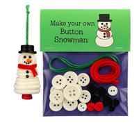 Kit fai da te for decorazioni natalizie a forma di pupazzo di neve con bottoni, decorazioni natalizie da appendere tutto in uno assemblate a mano, con pupazzo di neve/Babbo Natale(Snowman)