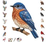 Kit fai da te for uccelli patchwork 3D, cucito a mano (include tessuto | Disegni straordinari ispirati alla natura, allevia lo stress, arti e mestieri creativi, impara giocando e(Bluebird)