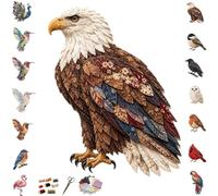 Kit fai da te for uccelli patchwork 3D, cucito a mano (include tessuto | Disegni straordinari ispirati alla natura, allevia lo stress, arti e mestieri creativi, impara giocando e(Eagle)