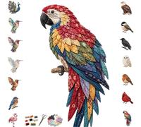Kit fai da te for uccelli patchwork 3D, cucito a mano (include tessuto | Disegni straordinari ispirati alla natura, allevia lo stress, arti e mestieri creativi, impara giocando e(Parrot)