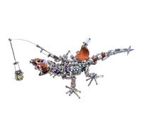 Kit fai da te in metallo 3D per lucertola, 1100 pezzi, modello steampunk, scultura articolata a LED, creativa e alla moda, regalo per adulti (versione 2.0)