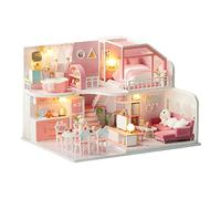 Kit fai da te in miniatura casa delle bambole in legno w/mobili e luce per il regalo dei bambini tipo 3