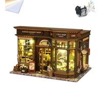 Kit fai da te in miniatura con luce a LED e movimento musicale, fatto a mano, decorazione per angoli di libri, per scrivania, progetto creativo per la decorazione della casa