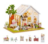 Kit fai da te in miniatura per casa delle bambole in miniatura, "Sunny Flower Room", copertura antipolvere e movimento musicale opzionale, regalo creativo per adulti e ragazzi (Sunny Flower Room A)