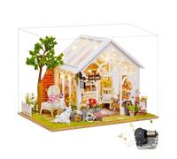 Kit fai da te in miniatura per casa delle bambole in miniatura, "Sunny Flower Room", copertura antipolvere e movimento musicale opzionale, regalo creativo per adulti e ragazzi (Sunny Flower Room C)