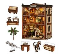Kit fai da te in miniatura per casa delle bambole, mini dinosauro museo, modello puzzle in scala 1:24, accessori per mobili creativi per la casa delle bambole e luci a LED, regalo per adolescenti e