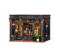 Kit fai da te in miniatura per casa delle bambole, mini negozio di abiti da uomo, modello puzzle in scala 1:24, accessori per mobili per casa delle bambole e luci a LED, per ragazzi e adulti