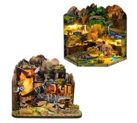 Kit fai da te in miniatura per casa delle bambole, mini stanze dettagliate per principianti e adulti (2 in 1)