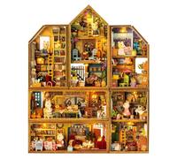 Kit fai da te in miniatura, serie 3D QH, modello di città con luce LED calda, set completo di 6 stili, mini modello di costruzione di case per adulti, decorazione per la casa e regali per familiari e