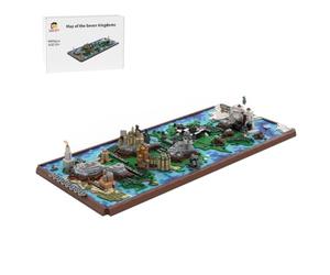 Kit fai da te "Mappa dei Sette Regni della Terra di Mezzo" (4.006 pezzi) Contiene Elementi Iconici Come Montagne, Oceani, Castelli, Foreste E Il Muro A Nord