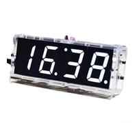 Kit fai da te Nixie Tube Clock Kit, modulo display a LED a 4 cifre con ora, data, temperatura, allarme di controllo della luce, campanello orario, guscio trasparente, parti elettroniche fai da te per