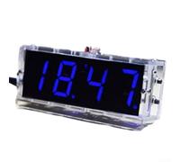 Kit fai da te Nixie Tube Clock Kit, modulo display a LED a 4 cifre con ora, data, temperatura, allarme di controllo della luce, campanello orario, guscio trasparente, parti elettroniche fai da te per