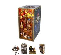 Kit fai da te per adulti, puzzle 3D in legno per libreria, decorazione per biblioteca, kit per casa in miniatura Booknook, luce LED (Mira Magic House) (Mira Magic House)