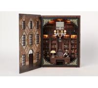 Kit fai da te per angolo del libro, puzzle 3D, scena mafiosa vintage con | Inserto per libreria a due livelli e scena nascosta per lo studio del boss della mafia, puzzle in legno per adulti