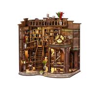 Kit Fai da Te per Angolo Lettura Set di Puzzle 3D in Legno con Luci Giocattoli da Costruzione Decorazione per Libreria Regalo di Compleanno Dreamy Book Hall