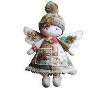 Kit fai da te per bambole natalizie, rustiche e , kit di decorazioni fai da te con bambola angelo per ragazze, con tessuto, per famiglia, , compleanno, albero, parete, porta