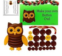 Kit fai da te per bottoni a forma di gufo, bottoni natalizi, kit di gufo divertente, per creare i tuoi animali Butto/ns, tema anima/l, ornamento con gufo/l per decorazioni dell'albero di Natale