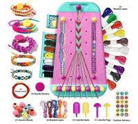 Kit fai-da-te per braccialetti dell'amicizia 2 in 1, include 10 fili di lana pre-tagliati e 10 corde per intrecciare, può essere modificato in due tipi diversi di corde, adatto come regalo di complean