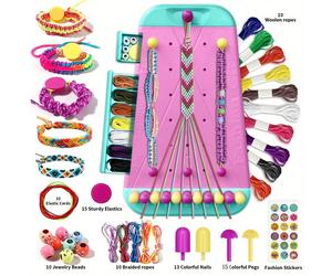 Kit fai-da-te per braccialetti dell'amicizia 2 in 1, include 10 fili di lana pre-tagliati e 10 corde per intrecciare, può essere modificato in due tipi diversi di corde, adatto come regalo di complean