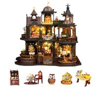 Kit fai da te per casa delle bambole con castello gotico di Edimburgo, scena medievale europea a 3 livelli, elegante torre dell'osservatorio nobile, regalo artigianale per adulti (castello gotico di