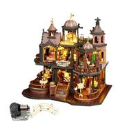 Kit fai da te per casa delle bambole con castello gotico di Edimburgo, scena medievale europea a 3 livelli, elegante torre dell'osservatorio nobile, regalo artigianale per adulti (castello gotico di