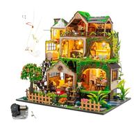 Kit fai da te per casa delle bambole in miniatura della foresta delle fate, grande villa nel bosco a 3 livelli, kit avanzato per adulti (Fairy Forest B)