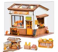 Kit Fai Da Te Per Casa In Miniatura, Modello Di Casa Delle Bambole Da Panetteria Con Luci A Led E Porte Apribili, Regalo Fai Da Te Fatto A Mano Per Adulti (With Dust Cover)