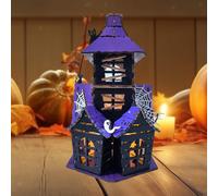 Kit fai da te per casa stregata di Halloween, castello in legno per