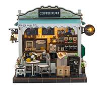 Kit fai da te per casetta in miniatura Coffee - per case delle bambole in miniatura, Book Nook Puzzle 3D in legno Angolo lettura fai da te per decorare la libreria Regalo di compleanno o di Natale