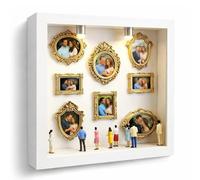 Kit fai da te per creare una mini teca espositiva con silhouette di un museo, set di decorazioni in miniatura fatte a mano, perfetto per feste di Festa degli Innamorati, lauree e regali.(White)