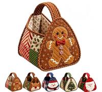 Kit fai-da-te per cucire un cestino trapuntato con personaggi (AAA) | Cesto natalizio per dolcetti, piccoli regali e decorazioni festive: progetto artigianale pieghevole fatto a mano