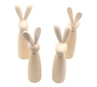 Kit fai da te per dipingere e decorare il tavolo pasquale con 4 coniglietti in