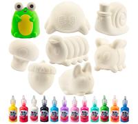 Kit fai da te per feste, Jumbo Cute Critters Squishy (8 figure da giardino con 12 colori per tessuti) - Giocattoli kawaii bianchi a lenta crescit