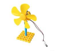 Kit fai da te per mini generatore di turbine eoliche con cinque ventole e luce a led per progetti scientifici di educazione del gambo ed esperimenti di apprendimento in aula colore giallo