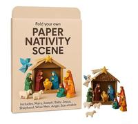 Kit fai da te per origami di Natale, presepe, set pieghevole di carta con Gesù Angelo e animali, progetto creativo per le vacanze familiari (A)