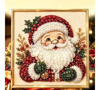 Kit fai da te per pittura a mosaico con perline, con cornice, set di Babbo | 20*20cm Perle di Natale Perline Artigianato per Adulti Principianti per la Decorazione Della Parete