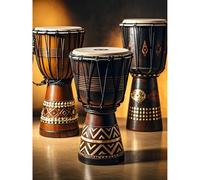 Kit fai da te per pittura con diamanti 5D a forma di tamburi africani per djembe con numeri, fai da te, arte e artigianato fatto a mano, decorazione da parete per soggiorno, casa, 30 x 40 cm