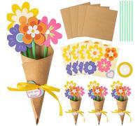 Kit fai da te per realizzare bouquet di fiori di carta, 12 pezzi, per festa della mamma, festa del papà, compleanno e biglietti di ringraziamento, kit per la creazione di biglietti di auguri per
