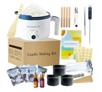 Kit fai da te per realizzare candele con fusore elettrico per cera, kit per adulti con 1,2 kg di cera di soia per realizzare candele, termometro, coloranti, profumi e molto altro ancora