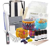 Kit fai da te per realizzare candele, set completo di candele profumate con Cera Dapi, Coloranti Fragranze Oli Melting Pot Termometro Candele Stoppini Adesivi Lattine Set di DIY Avviamento