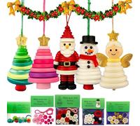 Kit Fai Da Te per Realizzare Decorazioni Natalizie Con Bottoni E Pupazzo Di Neve Con Angelo Di Babbo Natale, Divertenti Decorazioni Natalizie Con Bottoni, Decorazioni Natalizie Tutto(SETf~5PCS)
