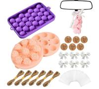 Kit fai da te Soap Making - Grape Flower Candle Mold Craft Set for Home Creation | Silicone Shape Tools with Rope Bow Label Accessories, Creative Handmade Gift Kit for Adults Kids Birthday Family