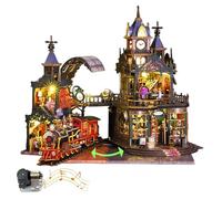 Kit fai da te Steampunk modello stazione ferroviaria - Railtrack Phantom City - Puzzle 3D di architettura fantasy vittoriana per adulti (Railtrack A)