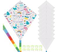 Kit fai da te vuoto, kit fai da te per bambini, decorazione fai da te da colorare, kit per la creazione di aquiloni, attività all'aperto, include impugnature con corda da 29,9 m
