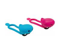 Kit Fanali Bici LED Anteriore Posteriore Ricaricabili Attacco Universale Cover Silicone Azzurro Fucsia