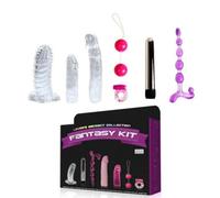 Kit fantasy vibratore dildo vibrante guaina sfere bondage INTIMO ANALE VAGINALE