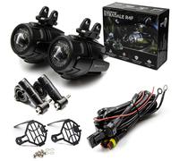 KIT Faretti SUPPLEMENTARI LED MOTO OMOLOGAZIONE STRADALE TUV +STAFFE+CABLAGGIO