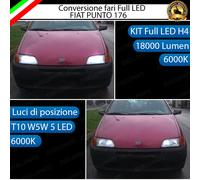 KIT FARI A LED FIAT PUNTO ANABBAGLIANTI ABBAGLIANTI H4 LUCI POSIZIONE T10 6000K